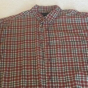 Men's Red Plaid Button-Down Shirt